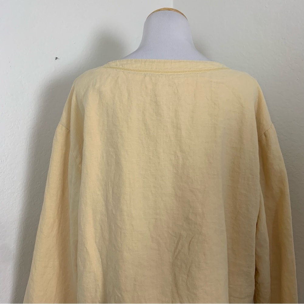 j jill Linen Long Sleeve Oversized Lined Shirt Women’s S Lagenlook Pockets Hanfu - Picture 13 of 17